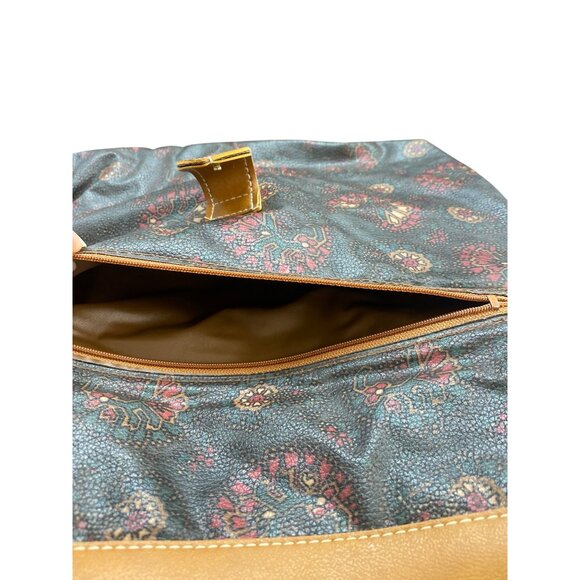 Vintage Avon Paisley Print Tote Bag & Matching Clutch With Tan Faux Leather Acce - Picture 10 of 10